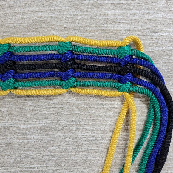 VTG Yves Saint Laurent Trimmings Woven Rope Belt Womens Statement Fringe Boho main image 5
